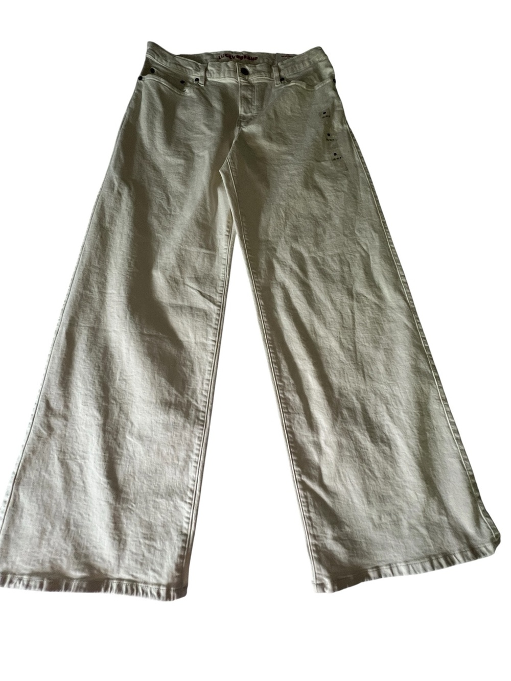 Lucky Brand Off-White Mid Rise Wide Jeans size 12 / 31 NWT